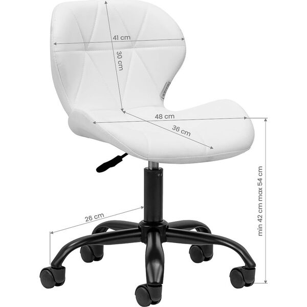 Taboret kosmetyczny QS-06B czarno biały