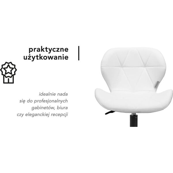 Taboret kosmetyczny QS-06B czarno biały