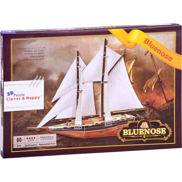 Puzzle 3D statek żaglowiec BLUENOSE 80 ele ZA2906