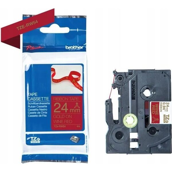 Brother TZE-RW54, PT-P900W, PT-H500, PT-P750W, PT-P950NW, PT-D600VP, PT-D800W, Gold, Thermal transfer, Red, Brother, 2.4 cm