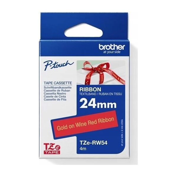 Brother TZE-RW54, PT-P900W, PT-H500, PT-P750W, PT-P950NW, PT-D600VP, PT-D800W, Gold, Thermal transfer, Red, Brother, 2.4 cm