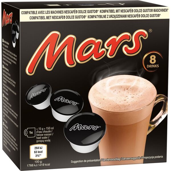 Hot chocolate pods compatible with NESCAFE(r) Dolce Gusto(r) Mars, 8 pcs.