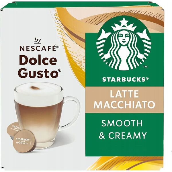 Coffee capsules compatible with NESCAFE(r) Dolce Gusto(r) Starbucks Latte Macchiato, 6 + 6 pcs.
