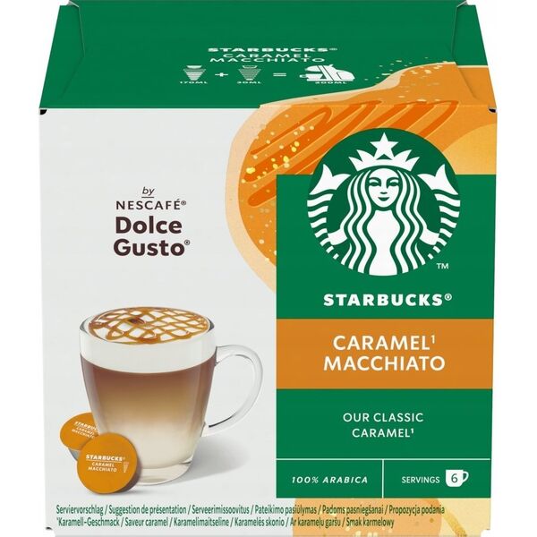 Coffee capsules compatible with NESCAFE(r) Dolce Gusto(r) Starbucks Latte Macchiato, 6 + 6 pcs.