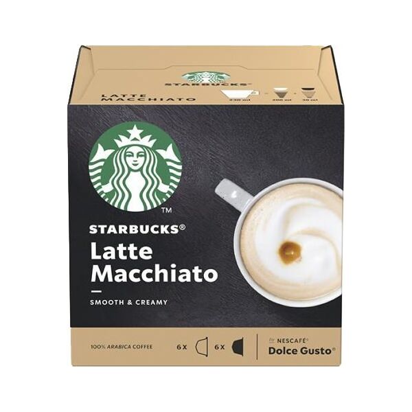 Coffee capsules compatible with NESCAFE(r) Dolce Gusto(r) Starbucks Latte Macchiato, 6 + 6 pcs.