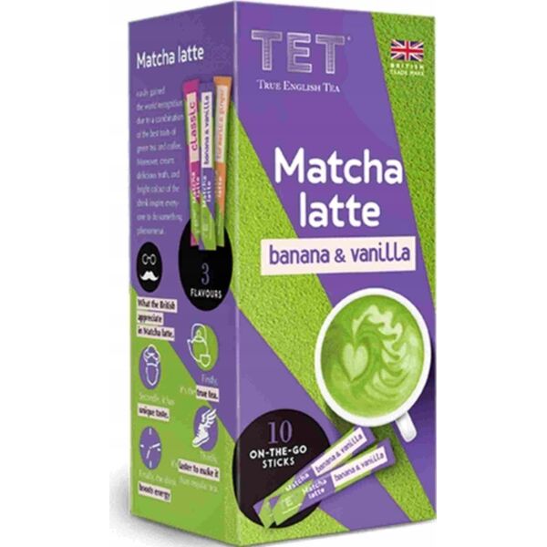Instant tea drink True English Tea Matcha Latte Banana & Vanilla, 10 pcs.