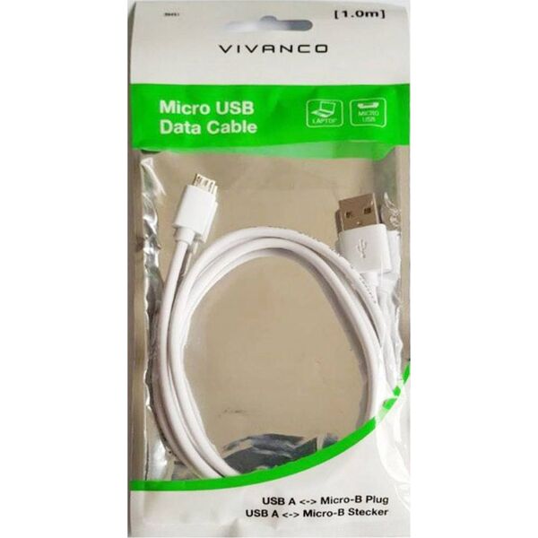 Vivanco cable Polybag microUSB 1m (39451)