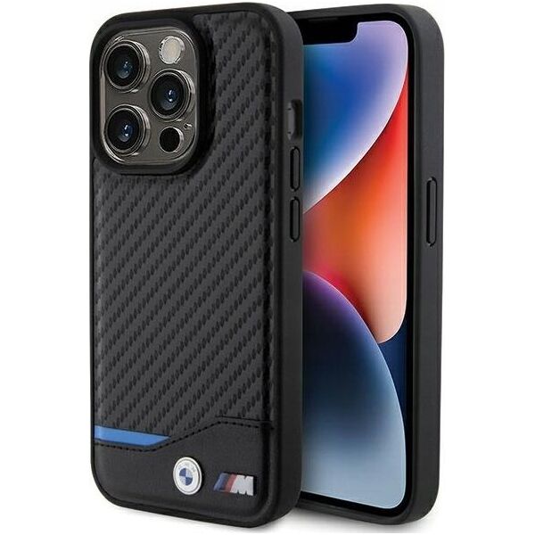 Etui BMW BMHMP15L22NBCK Apple iPhone 15 Pro hardcase Leather Carbon MagSafe czarny/black
