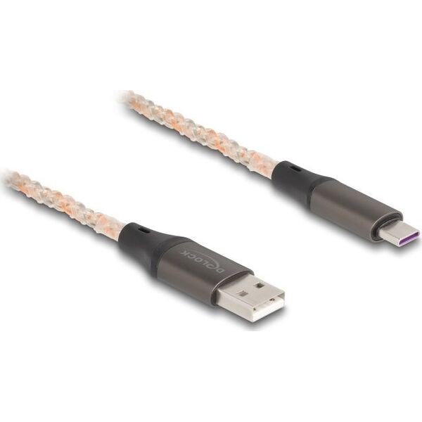 DeLOCK 88164 kabel USB USB 2.0 1 m USB A USB C Przezroczysty