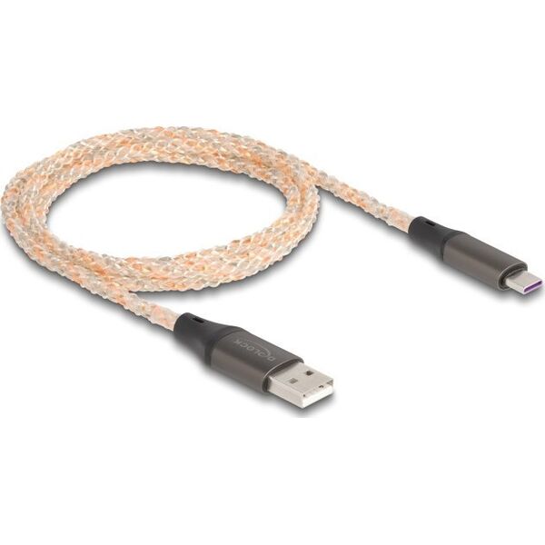 DeLOCK 88164 kabel USB USB 2.0 1 m USB A USB C Przezroczysty
