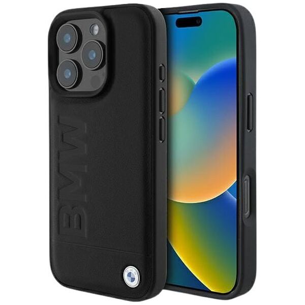 Etui BMW BMHCP16LSLLBK Apple iPhone 16 Pro hardcase Leather Hot Stamp czarny/black