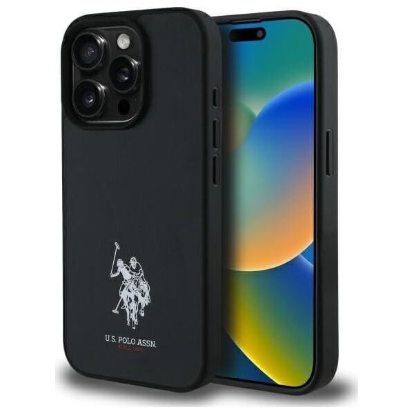 US Polo USHCP15XPGEK iPhone 15 Pro Max    6,7" czarny/black Leather Embroidered DH Color