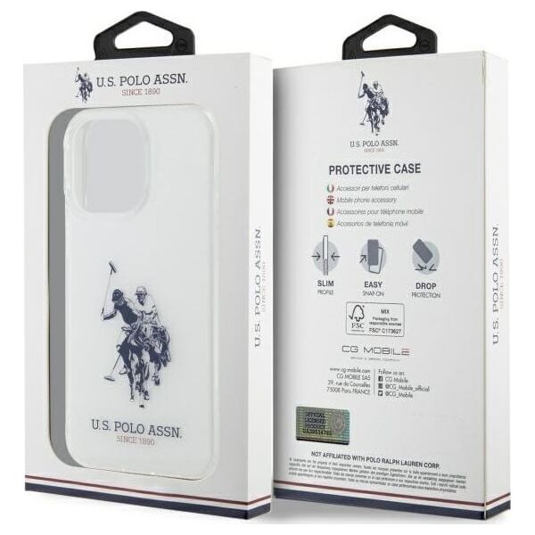 US Polo USHCP15XTPUHRBH iPhone 15 Pro     Max 6,7" biały/white Shiny Big Logo