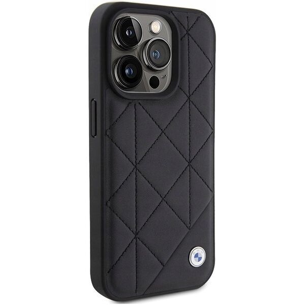 Etui BMW BMHCP15X22RQDK Apple iPhone 15 Pro Max Leather Quilted czarny/black