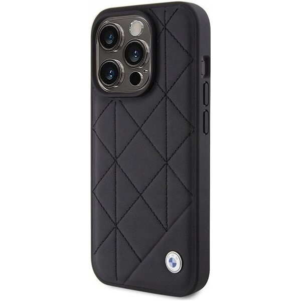 Etui BMW BMHCP15X22RQDK Apple iPhone 15 Pro Max Leather Quilted czarny/black