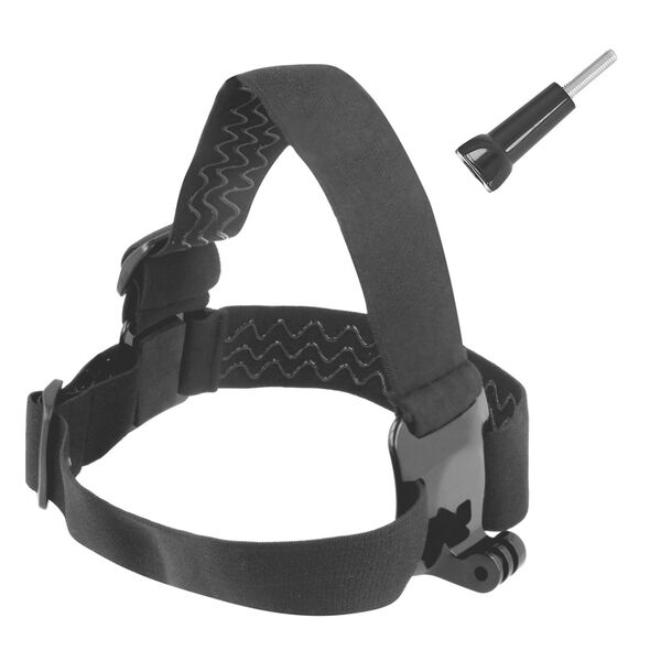 Headband for GoPro, DJI Osmo Action, EKEN, SJCam, Insta360 action cameras + long mounting screw black 9145576245989