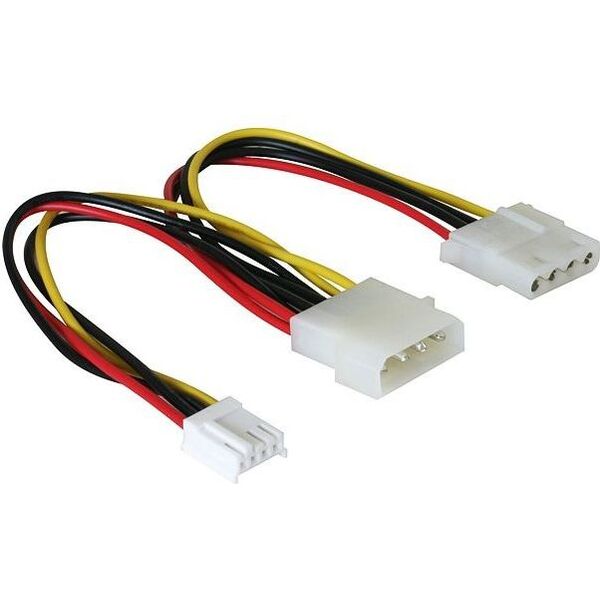Delock Molex x2 - 4-pin, 0.2m, Wielokolorowy (82111)