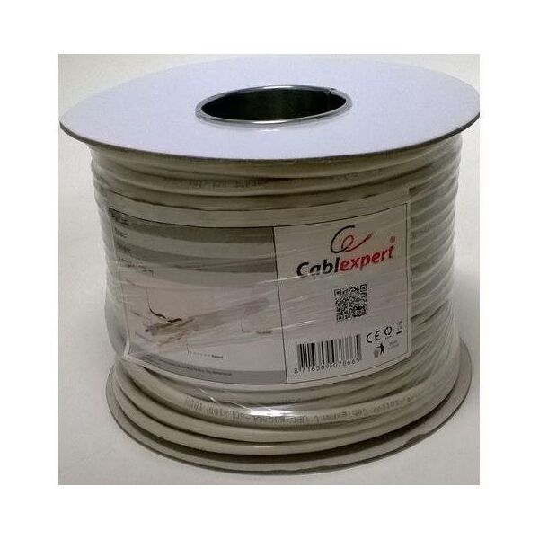 Gembird UTP, 4x2, kat. 6, 7*0,18mm, linka AL-CU, 100m, szary UPC-6004-L/100