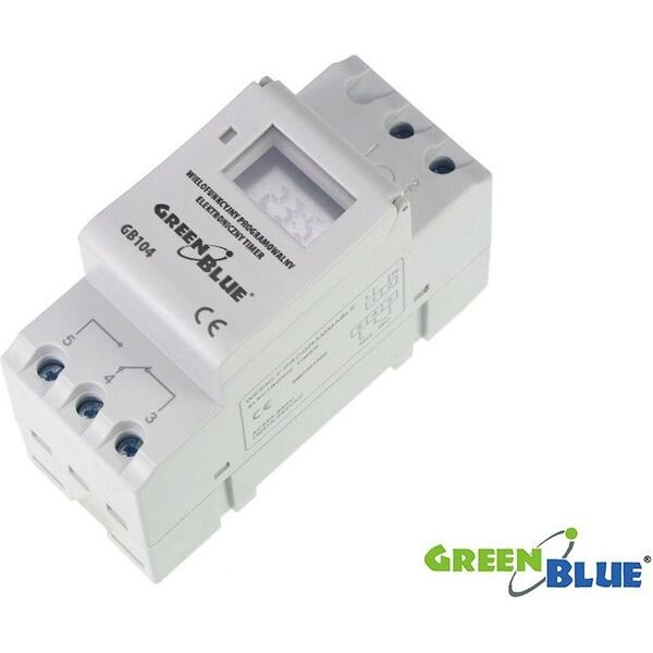Maclean Timer na szynę DIN GB104 GreenBlue 16 programów (GB104)