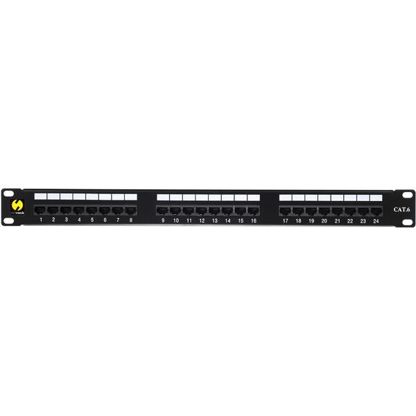 NetRack Patch panel 19'' 24-porty Kat. 6 UTP Czarny (104-08)