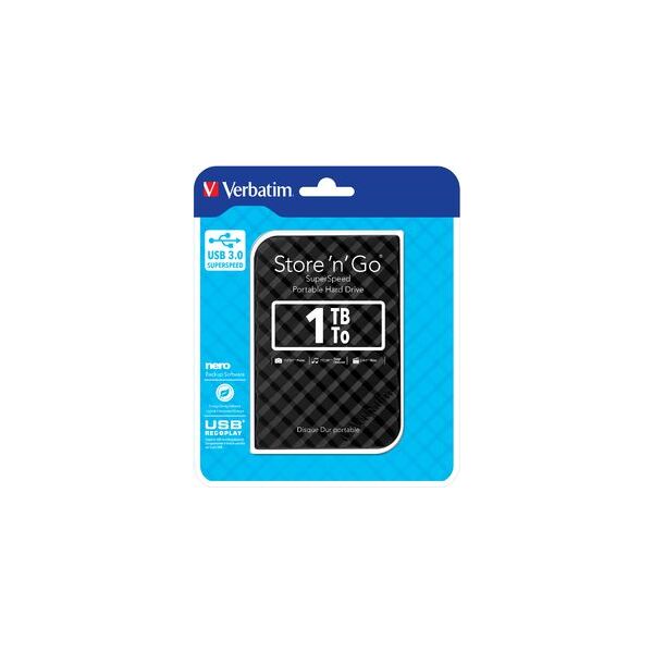 Dysk zewnętrzny HDD Verbatim Store 'n' Go Portable 1TB Czarny (53194)
