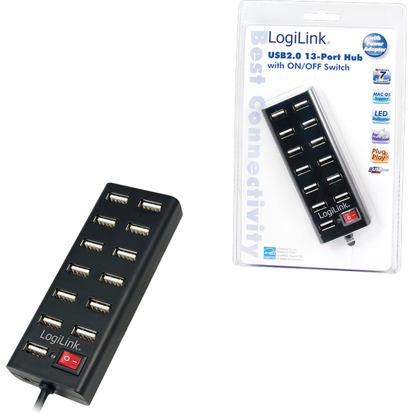 HUB USB LogiLink 13x USB-A 2.0 (UA0126)