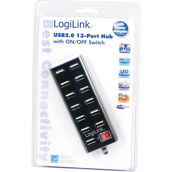 HUB USB LogiLink 13x USB-A 2.0 (UA0126)