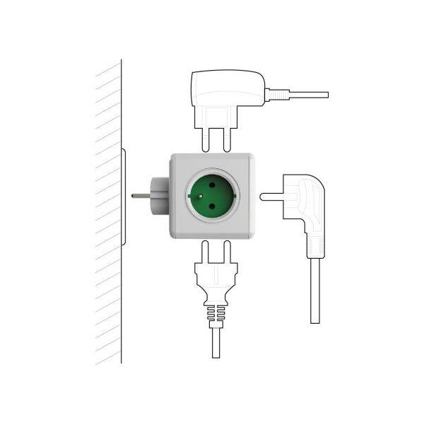 PowerCube Rozgałęźnik Original zielony (2100GN/FRORPC)
