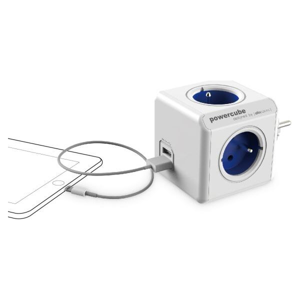 PowerCube Rozgałęźnik Original USB niebieski (2202BL/FROUPC)