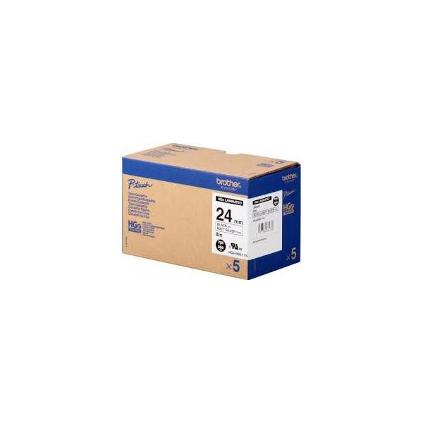 Brother HGEM951V5 5x 24mmx8m Czarna na srebrnym tle (HGEM951V5)