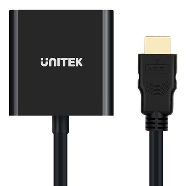 Adapter AV Unitek HDMI - D-Sub (VGA) + Jack 3.5mm czarny (Y-6333)