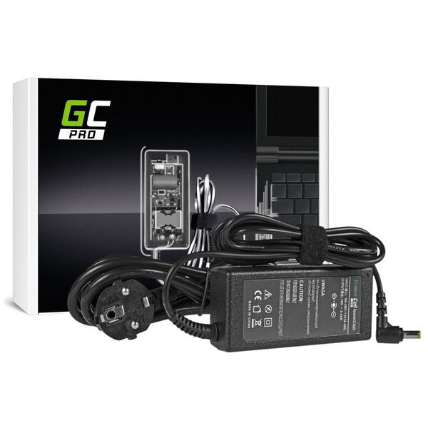 Zasilacz do laptopa Green Cell 65 W, 1.7 mm, 3.4 A, 19 V (AD01P)