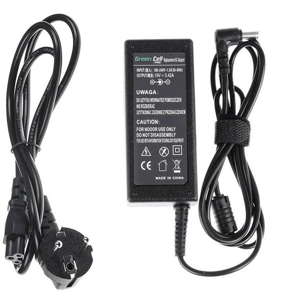 Zasilacz do laptopa Green Cell 65 W, 1.7 mm, 3.4 A, 19 V (AD01P)