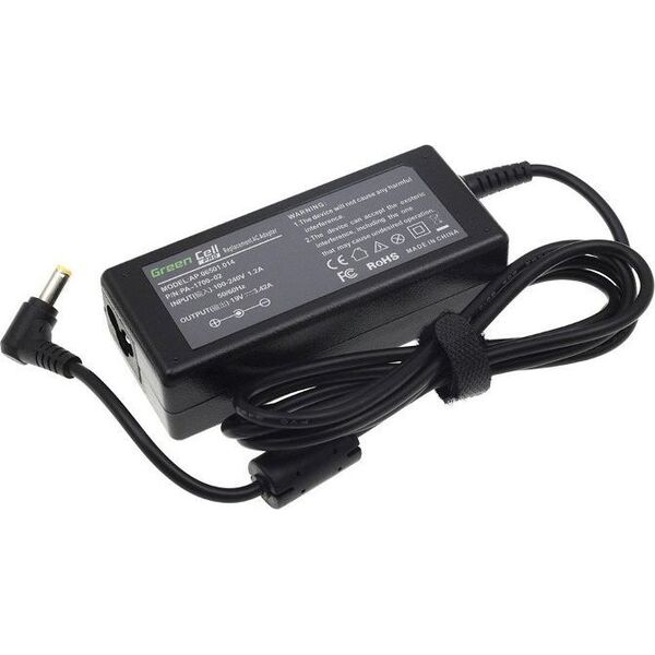 Zasilacz do laptopa Green Cell 65 W, 1.7 mm, 3.4 A, 19 V (AD01P)