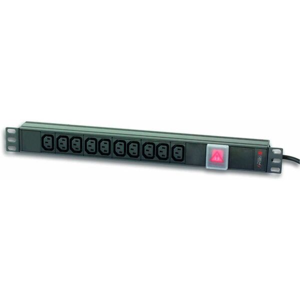Techly Listwa zasilająca 19" 1U 10x gniazdo C13 z wtykiem C14 (I-CASE STRIP-10C)