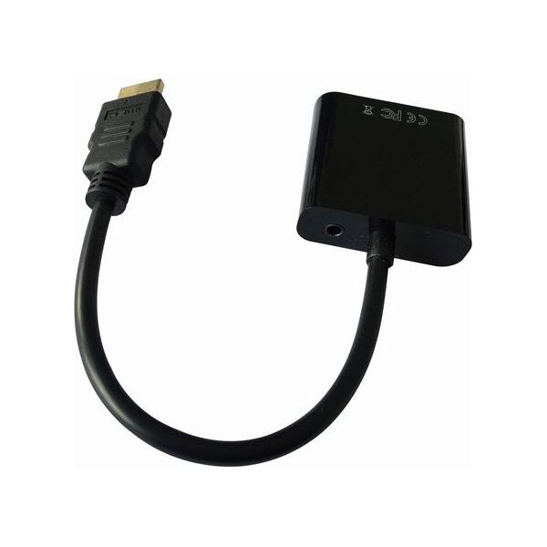 Adapter AV Gembird HDMI - D-Sub (VGA) + Jack 3.5mm czarny (A-HDMI-VGA-03)