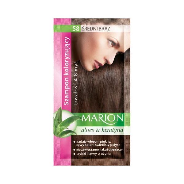 Marion Szampon koloryzujący 4-8 myć nr 58 średni brąz 40 ml