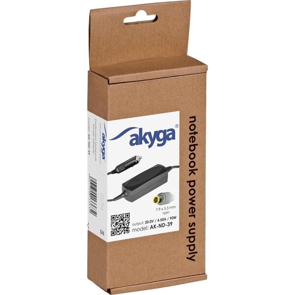 Zasilacz do laptopa Akyga 90 W, 5.5 mm, 4.5 A, 20 V (AK-ND-39)
