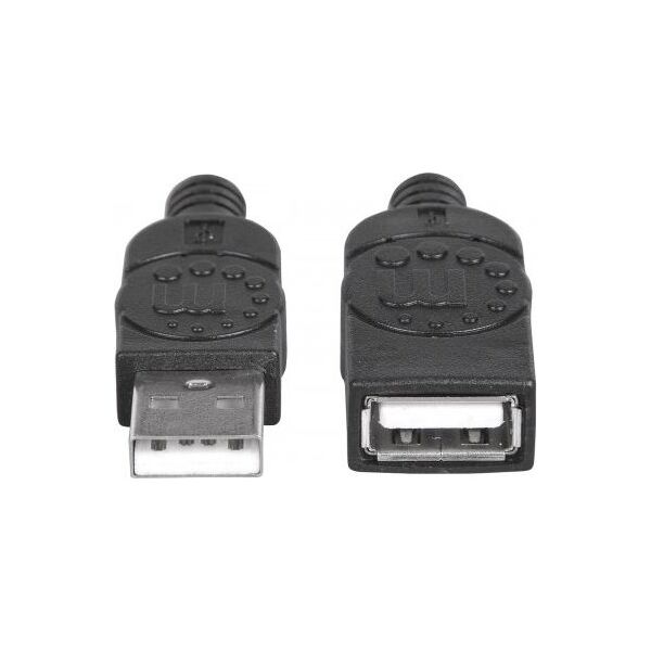 Kabel USB Manhattan USB-A - USB-A 1 m Czarny (308519)