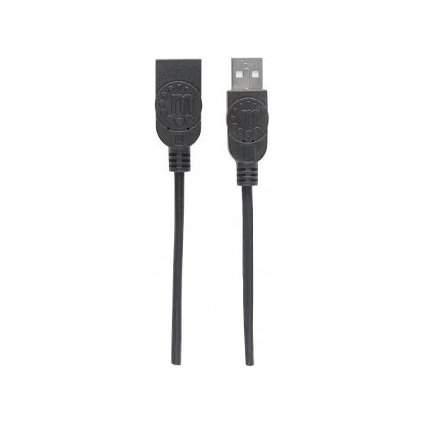 Kabel USB Manhattan USB-A - USB-A 1 m Czarny (308519)