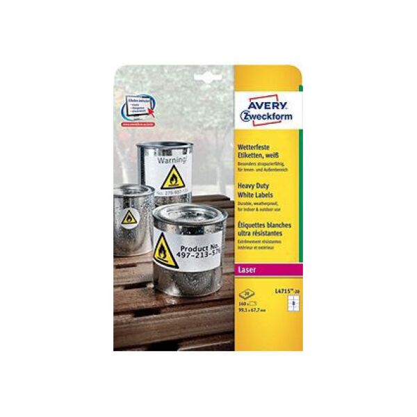 Avery Zweckform ETYK.ZF L4715 99,1X67,7 A4 20 ARK. ETYKIETA - L4715-20