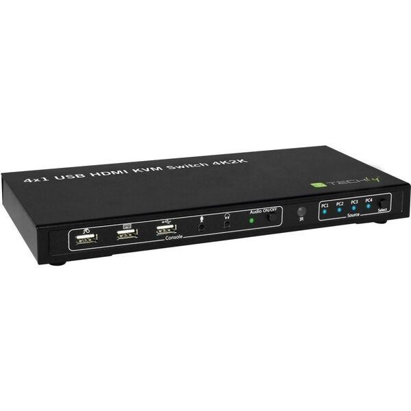 Przełącznik Techly 4-portowy przełšcznik KVM HDMI/USB 4x1 z audio (028702) - AVTEYVS00028702