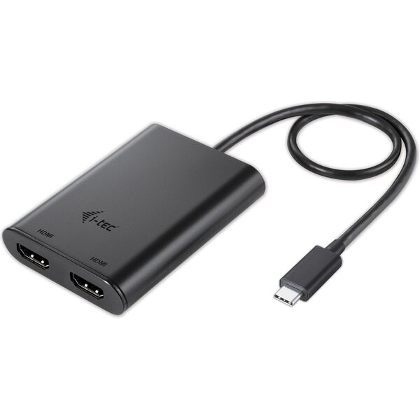 Stacja/replikator I-TEC USB-C - HDMI x2 Czarny  (C31DUAL4KHDMI)