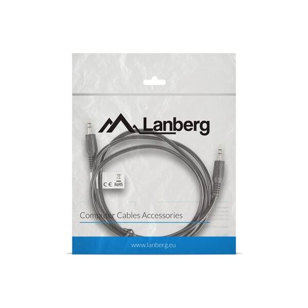Kabel Lanberg Jack 3.5mm - Jack 3.5mm 1.2m czarny (CA-MJMJ-10CC-0012-BK)