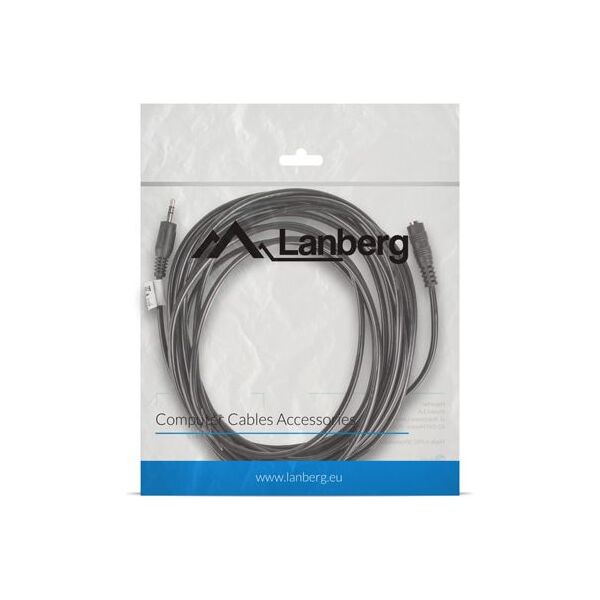 Kabel Lanberg Jack 3.5mm - Jack 3.5mm 5m czarny (CA-MJFJ-10CC-0050-BK)