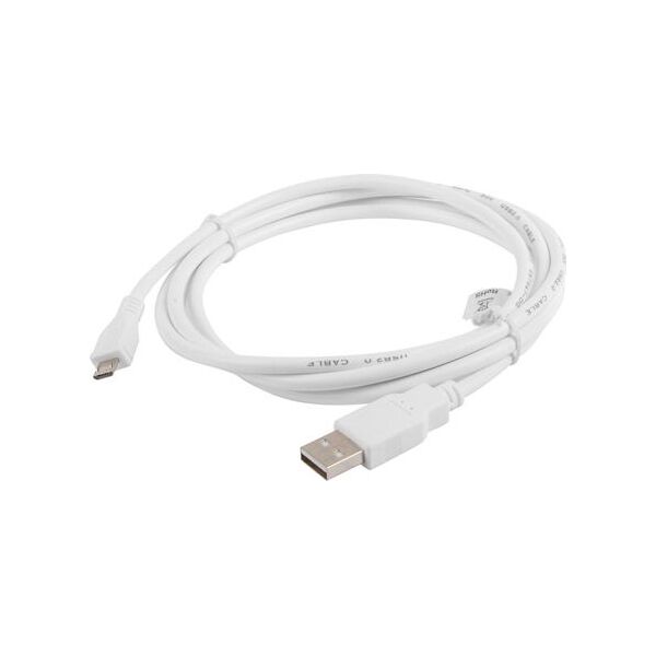 Kabel USB Lanberg USB-A - microUSB 1.8 m Biały (CA-USBM-10CC-0018-W)