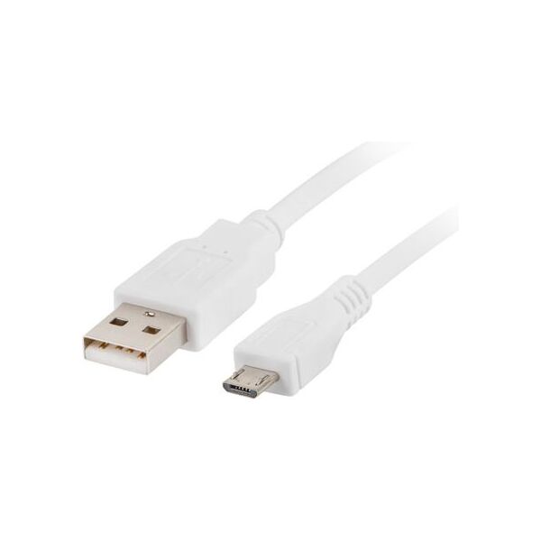 Kabel USB Lanberg USB-A - microUSB 1.8 m Biały (CA-USBM-10CC-0018-W)