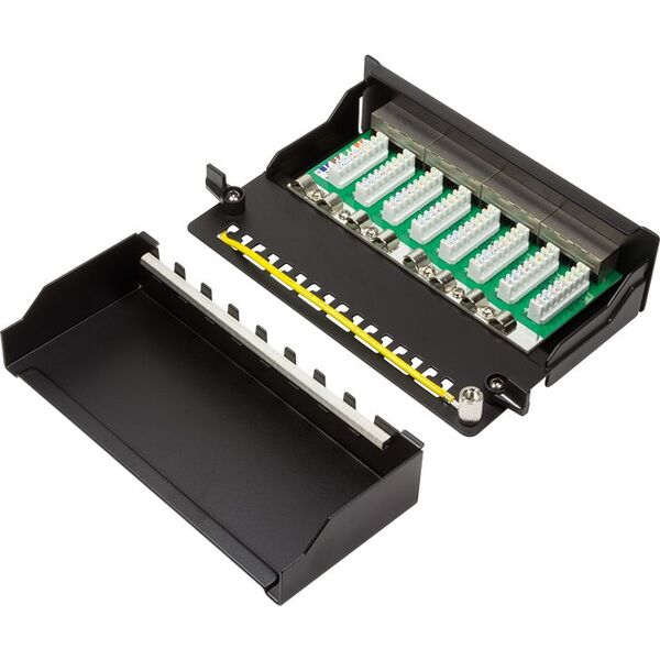 LogiLink Patchpanel kat. 6A STP, 8-portowy, czarny (NP0018B)