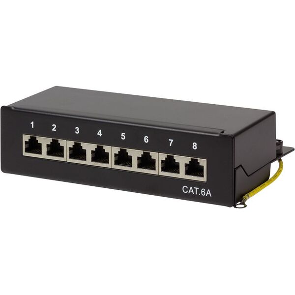 LogiLink Patchpanel kat. 6A STP, 8-portowy, czarny (NP0018B)