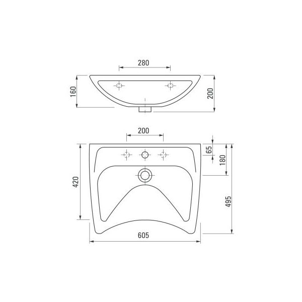 Umywalka Deante Vital 60,5cm (CDV 6U6W)